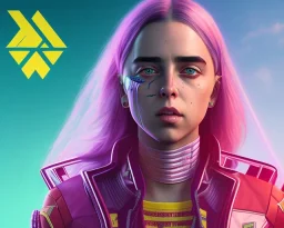 Billie Eilish, in stockings, cyberpunk2077