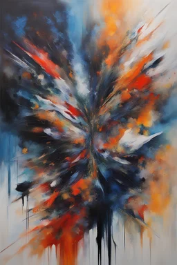 An abstract painting representing the conflicting emotions experienced during times of inner struggle