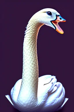 A swan with an unnaturally short neck