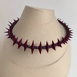 burgundy choker with spikes