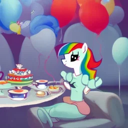 mark zuckerberg having a tea party with rainbowdash