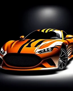 Combination of tiger and sports car