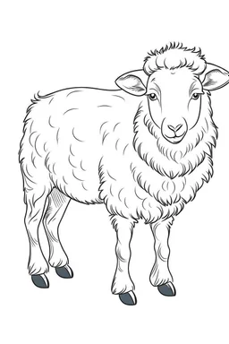 outline art for Lamb (Sheep) coloring pages with sitch, white background, Sketch style, full body, only use outline, toddlers style, clean line art, white background, no shadows and clear and well outlined.