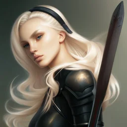 Portrait of beautiful blonde warrior