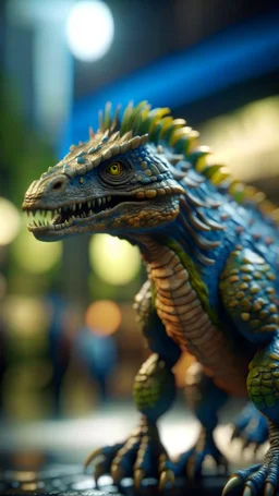 dinosaur with long 80s hair wearing a tie, shot on Hasselblad h6d-400c, zeiss prime lens, bokeh like f/0.8, tilt-shift lens 8k, high detail, smooth render, down-light, unreal engine, prize winning