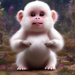 pixar art style of cute fat baby monkey in natural environment, monotone color, full body, by mobeius, au naturel, hyper detailed, digital art, trending in artstation, cinematic lighting, studio quality, smooth render, unreal engine 5 rendered, octane rendered, art style by klimt and nixeu and ian sprigger and wlop and krenz cushart