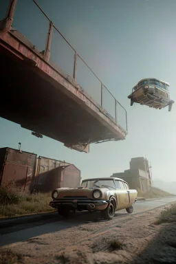 Ultra Realistic retro sci-fi, 1960 year, levitating cars, soft color, highly detailed, unreal engine 5, ray tracing, RTX, lumen lighting, ultra detail, volumetric lighting, 3d, finely drawn, high definition, high resolution.