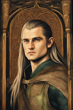 byzantine style painting legolas from Lord of the Rings