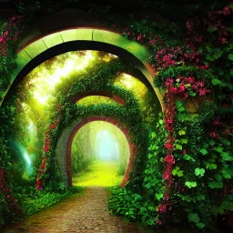 An intricate, elaborate open stone arch covered with vines and flowers to the Galaxy, milkyway, planets, beautiful, stunning, intricate, ultra-fine detail, 8k, ornate, sharp, crisp, high-quality, 3d, realistic, digital art,