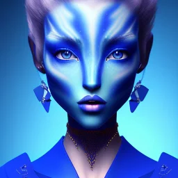 Blue Wearing make up avatar pandora