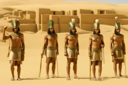 Ancient Egyptian soldiers fit into leather bags