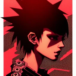 beautiful punk girl, hyper detailed, intricately detailed, illustration by <kilian eng> <Yoji Shinkawa>, darkred tones,