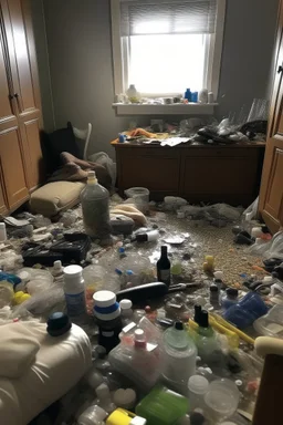 room filled with drugs and needles