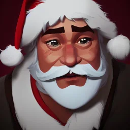 portrait of Santa flying a jetplane