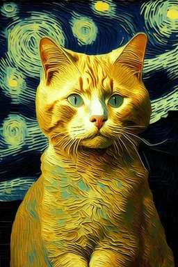 Portrait of a cat by Van Gogh