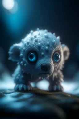 frozen alien bear just waking from sleep with cute eyes, shot on Hasselblad h6d-400c, zeiss prime lens, bokeh like f/0.8, tilt-shift lens 8k, high detail, smooth render, down-light, unreal engine, prize winning