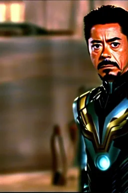 dvd screengrab Tony Stark from the movie Avengers endgame directed by Lau Kar-leung, 1976, Shaw Brothers Studio, wuxia film, --v 4