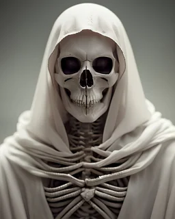 Photoreal Gorgeous Stealthy hooded skeleton wizard forgotten realms by lee jeffries, 8k, high detail, smooth render, unreal engine 5, cinema 4d, HDR, dust effect, vivid colors