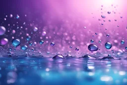 A background for a power point presentation. Water drops bursting. Pink, purple, blue. Photorealistic.
