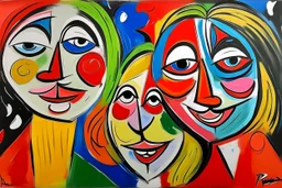 party fun all night simple 3 tone colour style of piccaso