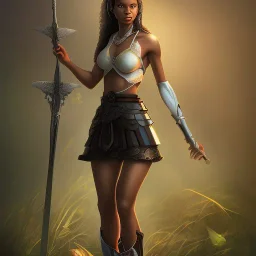 black girl with sword