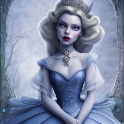 extrem tim burton style cinderella, ultra detailed,