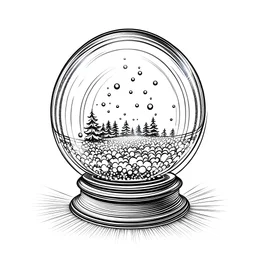 Drawin crystal ball chirsmas. Black and white , WHITE BACKGROUND ,DIFFERENT VIEW.