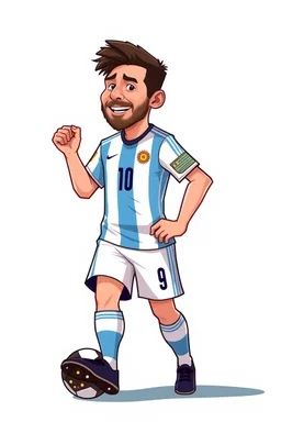 Lionel Messi Argentine footballer cartoon 2d