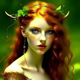 pretty girl, aged 19, ginger, faun, satyr, fantasy, attractive, narnia