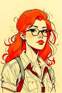 redhead nerd teen by gabriel picolo, 80's
