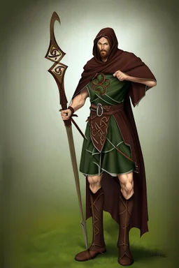 celtic spear warrior with cloak