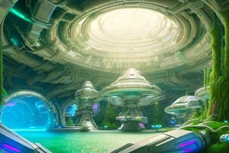 white and green crystal galactic ambiance cinema4d scifi futuristic tunnel field pools lighting sky, full of details, smooth, bright sunshine，soft light atmosphere, light effect，vaporwave colorful, concept art, smooth, extremely sharp detail, finely tuned detail, ultra high definition, 8 k, unreal engine 5, ultra sharp focus