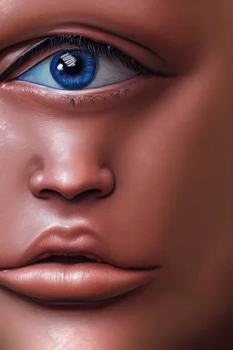 full Closeupdetailed face, concept art, digital painting, looking into camera, hyper realistic with fine details