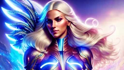 Lexica Aperture v2 Hyper detailed ultra sharp, trending on artstation, vibrant aesthetic, blonde ethereal sublle smiling luminous heavenly goddess, angel, colorful, psychedelic, ornate, intricate, digital painting, concept art, smooth, sharp focus, illustration, not human anthropomorphic alien cyborg, art by artgerm and greg rutkowski and h. r. giger, louis royo, salvador dali, 8 k