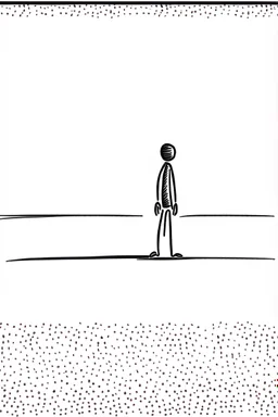 A lonely stickman, simple drawing