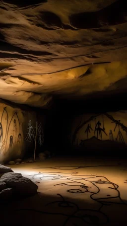 A cave with Native American Petroglyphs