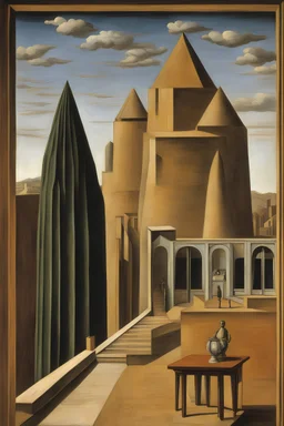 Giorgio de Chirico, Junaida, Surreal, mysterious, strange, fantastical, fantasy, Sci-fi, Japanese anime, mathematics is art, formulas and geometry, 3D Objects, detailed masterpiece