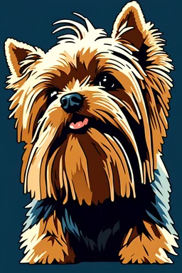 Masterpiece pixel art, Yorkshire terrier dog, pixel art style, ultra detailed character, simple background, Professional Quality pixel art, full body shot, duotone vibrant colors.
