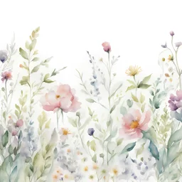 Watercolor Floral Borders: Floral Borders - Wild Flowers - Watercolor Flowers - Premade Borders - Wedding - Borders