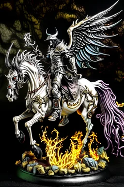 Demon Overlord with wings mounted on spectral ghost flame horse