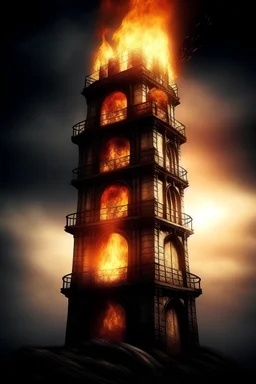 burning tower