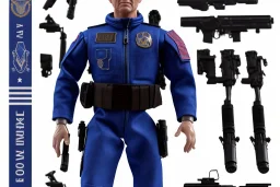 Mike Pence as G.I. Joe toy Doll figure With a pistol space force Blue fabric uniform, black Moonboot