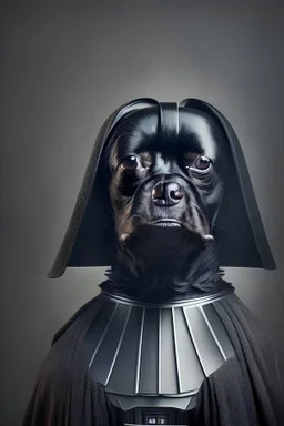 Portrait of Dog as Darth Vader