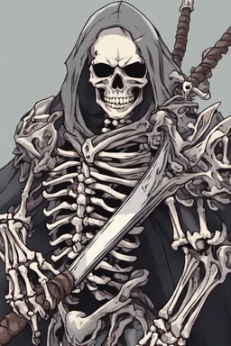 skeleton warrior, anime style