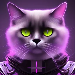 goth cat, purple-black color scheme, 8k resolution, dynamic lighting, reflective surfaces, futuristic