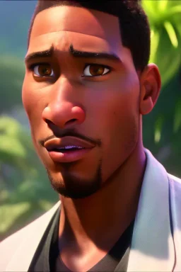 hyper realist, hyper detailed, stunningly handsome black man, anime style