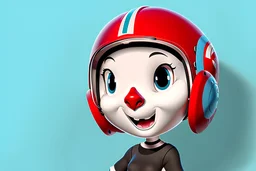 cute cartoon character with a racing helmet