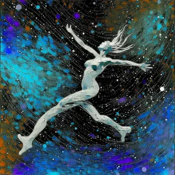 Dancing pn the sky Contemporary art.