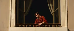 man is watching from the balcony painted by andrea del sarto