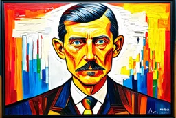 Nikola Tesla in the style of piccasso